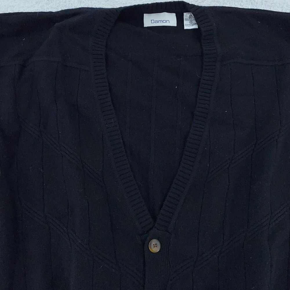 Vintage Damon Wool Cardigan Sweater Mens L/XL Button Up‎ Hong Kong 80s